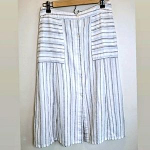 BP. Blue and white striped midi skirt
